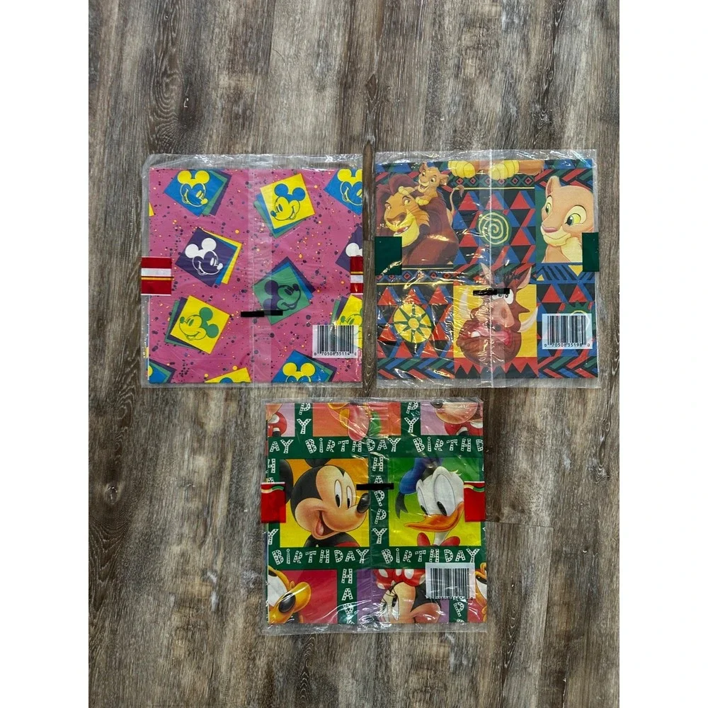 Vintage Lion King Gift Birthday Wrap Disney USA 30 X 20 Mickey Mouse New